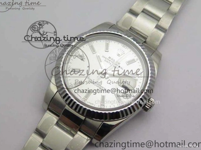 0406 EasyCare DateJust 41mm 126334 Noob 1:1 Best Edition Fluted Bezel Silver Dial On SS Oyster Bracelet A 3588